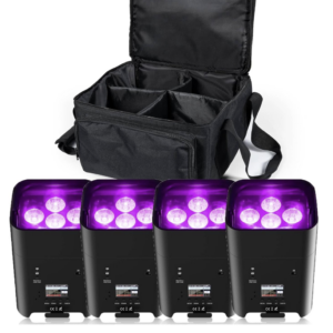 Pack 4 projecteurs batterie RGBW+UV