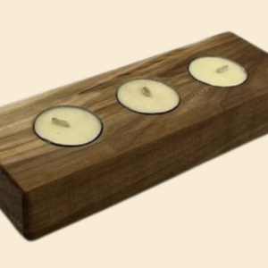 Bougeoir en bois - LED x3