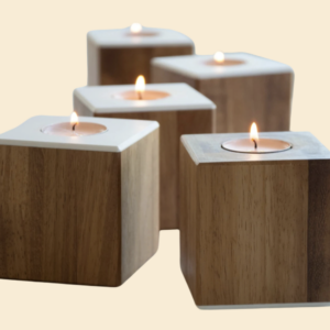 Bougeoir en bois - LED x1