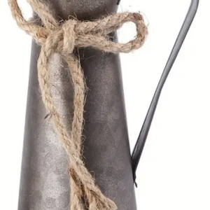 Vase vintage ferme en métal galvanisé