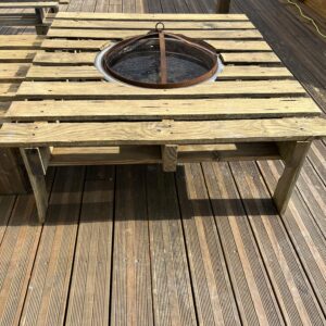 Braséro sur table basse en palette